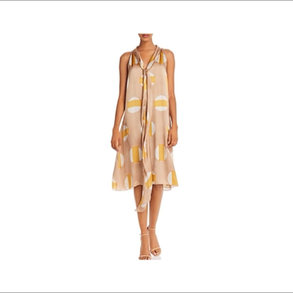NWT Theory Scarf-neck Printed Silk Dress Size 6
